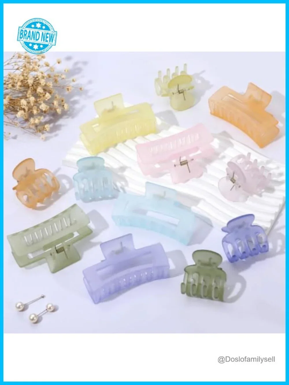 12 Matte Claw Hair Clips Set - Strong Hold for Thick Thin Curly Hair